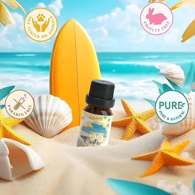 SALUBRITO Beach Fragrance Oils Set, Summer Essential Oils for Diffuser, Candle, Soap Making, Beachy Breeze, Sea Salt, Pink Island, Ocean Air, Island Time, Mint Mojito Scented Oil - Bloomnest