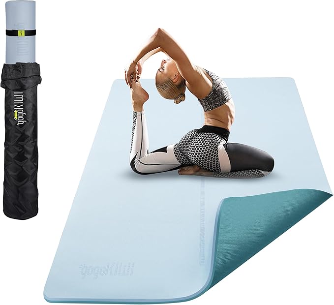 Large Yoga Mat (6'x4') – 1/4" & 1/2" Thick Exercise Mats for Home Workout, Extra Wide Workout Mats for Home Gym, Yoga, Pilates, Stretching, Floor & More - Bloomnest