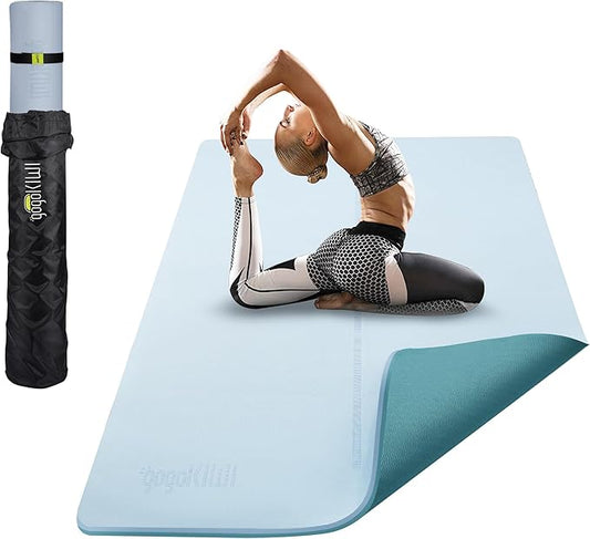 Large Yoga Mat (6'x4') – 1/4" & 1/2" Thick Exercise Mats for Home Workout, Extra Wide Workout Mats for Home Gym, Yoga, Pilates, Stretching, Floor & More - Bloomnest