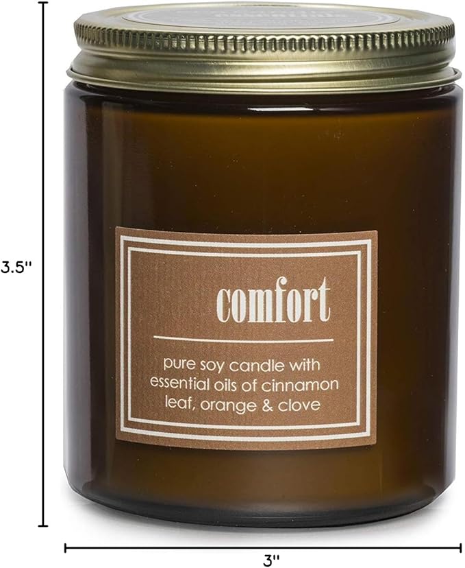 ECO CANDLE CO. Essentials Candle, Comfort, 8 oz. - Scents of Cinnamon, Orange, & Clove - 100% Soy Wax, No Lead, Hand Poured, Phthalate Free, Made from Midwest Grown Soybeans, All Natural Wicks - Bloomnest