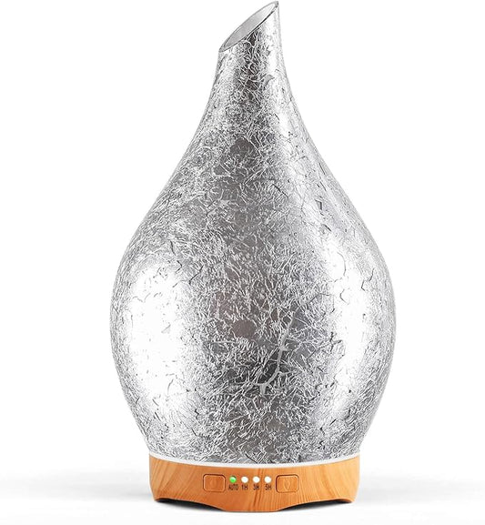 Porseme 280ml Essential Oil Diffuser, 3D Glass Aromatherapy Diffusor, Ultrasonic Cool Mist BPA Free Aroma Humidifier with Timer and Color Changing Function, Waterless Shut-Off for Home Office Room - Bloomnest