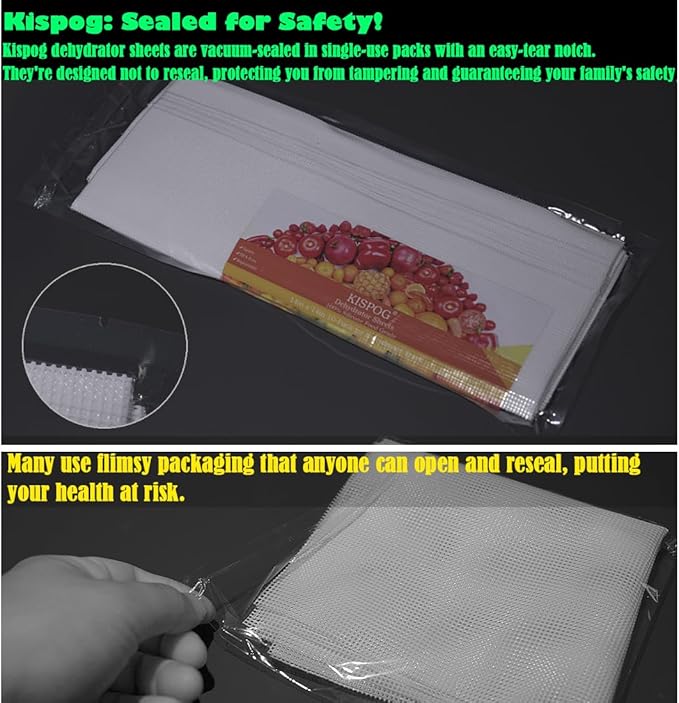 Dehydrators Tray Liners: 10-Pack 14x21 inch Mesh Silicone Dehydrator Sheets - Max Airflow - Non-stick - BPA free - Single-Use Packaging - Non-stick - Bloomnest