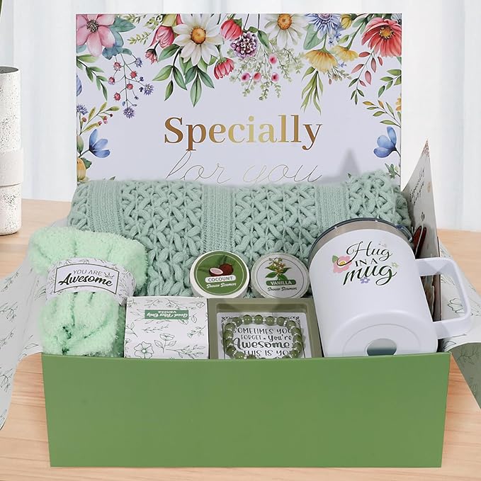 Valentines Day Gifts for Her - Spa & Self Care Gift Basket for Women, Wife, Girlfriend - Romantic Pampering Box for Relaxation, Birthday, Thinking of You - Bloomnest