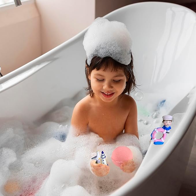 Bath Bombs for Kids Set with Toys Surprise Inside for Kids | Nautical Toys | Natural and Safe for Girls, Boys, Teens - Perfect for Gift - Handmade in USA - Bloomnest