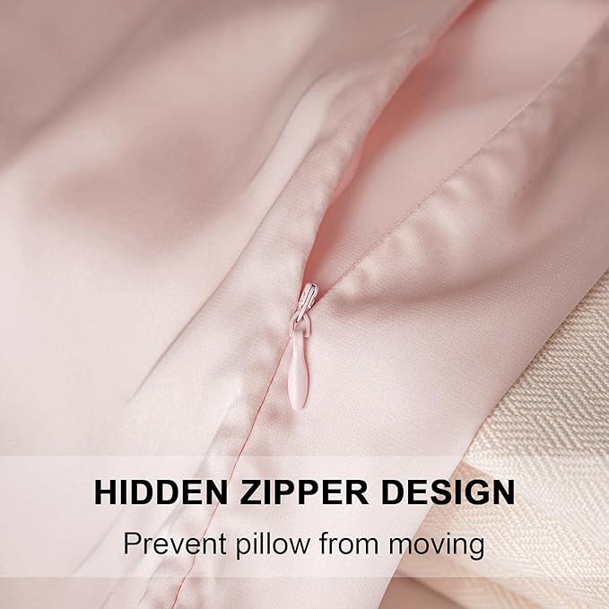 Mulberry Silk Pillowcase for Hair and Skin,Standard Size Cooling Silk Pillow Case with Hidden Zipper,Allergen Proof Dual Sides Soft Breathable Smooth Silk Pillow Cover for Women(Standard,Beige) - Bloomnest