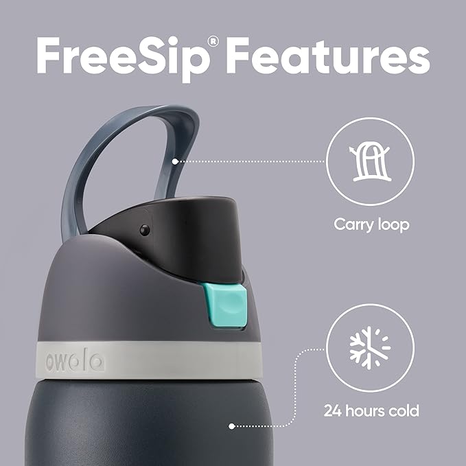 Owala FreeSip Insulated Stainless Steel Water Bottle with Straw for Sports, Travel, and School BPA-Free Sports Water Bottle, 40 oz, Foggy Tide Owala