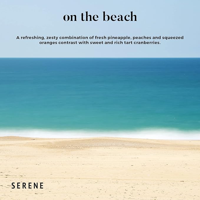 Hidden Label Large Scented Candle, On The Beach, 30oz 3 Wick Huge Candle, Serene Collection Slow Burn Natural Soy Candles for Home Scented - Bloomnest