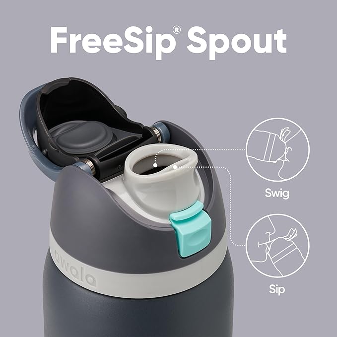 Owala FreeSip Insulated Stainless Steel Water Bottle with Straw for Sports, Travel, and School BPA-Free Sports Water Bottle, 32 oz, Foggy Tide Owala