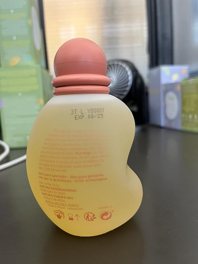 natura - Mamãe e Bebê Mom Stretch Marks Oil - Moisturizing Shower Oil - Skin Elasticity - 100% Vegan - Almond Oil - 97.3% Natural Origin - All Skin - Cruelty Free - Baby Essentials - 6.7 fl oz (200ml) - Bloomnest