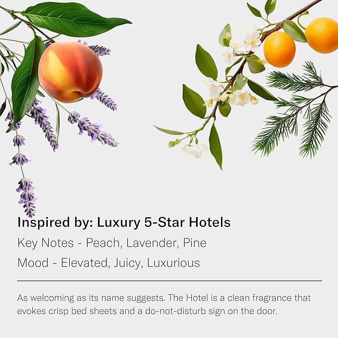 AromaTech The Hotel Aroma Essential Oil Blend: Luxury Hotel Inspired Aromatherapy with Lemon, Lavender, Peach & Pine for Ultrasonic Diffusers & Nebulizers - 0.3 fl oz, 10 mL - Bloomnest