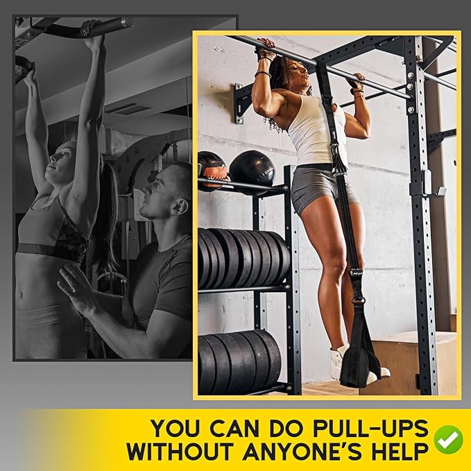 Pull Up Assistance Bands, Adjustable Heavy Duty Resistance Band for Pull Up, 3 Pull Up Bands, Comfortable Fabric Feet/Knee Rest, Assistance Bands for Pull-Up, Home Fitness, Body Stretching - Bloomnest