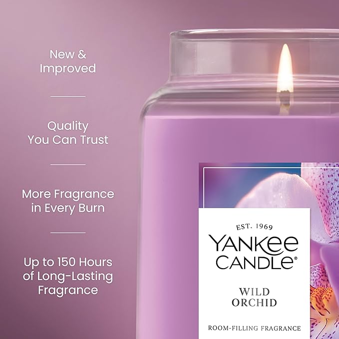 Yankee Candle Wild Orchid Scented Candle, 22oz Large Jar with up to 150 Hour Burn Time, Giftable - Bloomnest