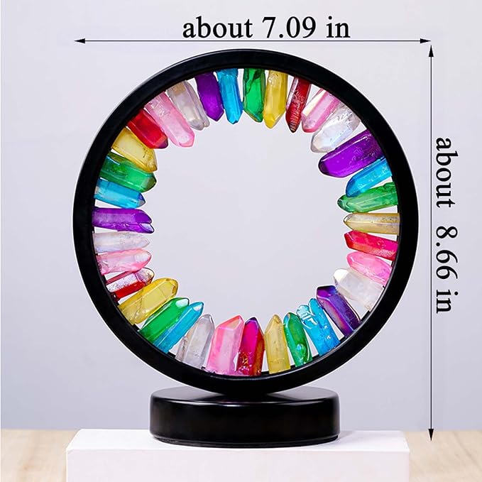 Runyansghi Chroma Electroplated Single Point Crystals Night Lamp 8.6" Healing Crystal Bedside Lamp USB Port 3 Colours Dimming Mode Bedroom Lamp Suitable Night Light Office Home Decor Gift - Bloomnest