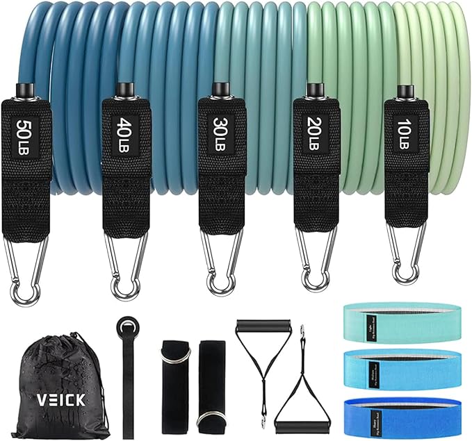 VEICK Resistance Bands, Exercise Bands, Workout Bands, Resistance Bands for Working Out with Handles for Men and Women, Exercising Bands for Fitness Weights Work Out at Home - Bloomnest