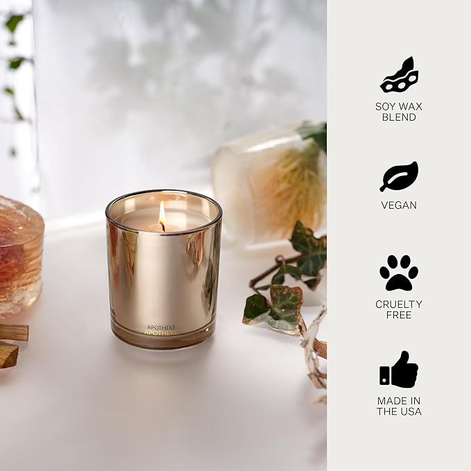 Apotheke Signature Candle Scented Candles for Home, Firewood - 10.5 oz Seasonal Soy Wax Jar Candle - Long-Lasting Fall Scented Fragrance with Perfume-Grade Essential Oils - Bloomnest
