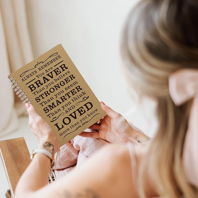 Spiral Notebook Journal, 2 Pcs Hardcover Spiral Notebooks,College Ruled Hardcover Notebook for Work,A5 Notebooks for Work School Note taking, Lined Journal for Women (2Pcs Always-Brown) - Bloomnest