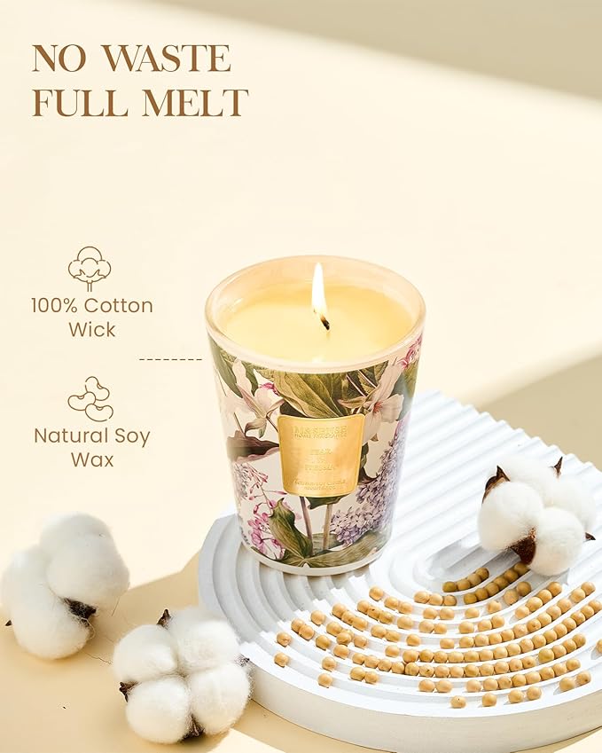 M&SENSE Pear Fressia Scented Natural Soy Wax Candle, 14.1oz 60 Hours Long Lasting Slow Burning Candles for Home Decor, Aromatherapy Candle for Stress Relief - Bloomnest