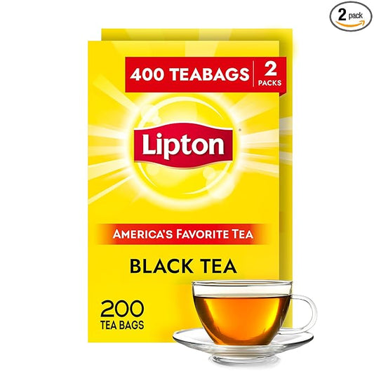 Lipton Black Tea Bags, Hot or Iced, Black tea with Caffeine, 400 Total Bags (200ct - Pack of 2) - Bloomnest