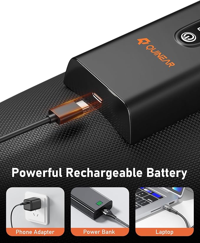 QUINEAR Rechargeable Calf Massager with Air Compression, Leg Massager for Circulation and Pain Relief, Portable Leg Massager with 6 Intensities & 3 Modes, Fast Recovery for Swelling, Relax for Gym - Bloomnest