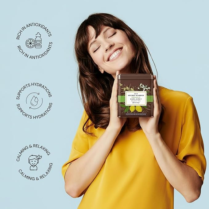 Life Plus Style Gourmet The Secret Garden Organic Earl Grey Black Tea Caffeinated 50 Premium Tea Bags Natural Bergamot Citrus for Antioxidants Support Heart Health Non GMO Gluten Free Eco-Friendly Energizing Hot or Iced Tea - Bloomnest