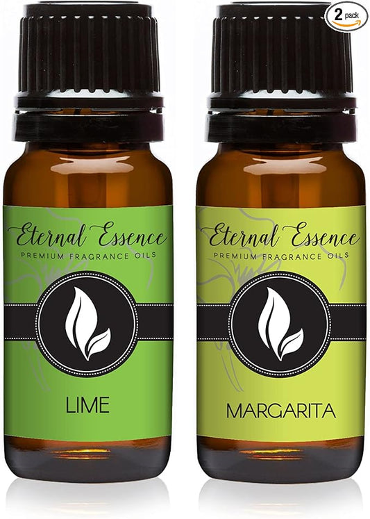 Eternal Essence Oils 2 Pack 10ml Premium Fragrance Oil - Margarita & Lime - for Candle, Soap Making, Aromatherapy, Diffusers, Home Care, & Humidifiers EternalEssenceOils