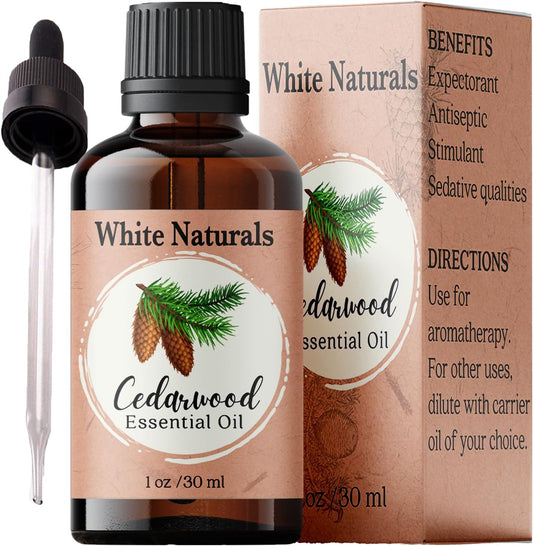 Cedarwood Essential Oil - Organic Pure Natural Undiluted Cedar Wood for Aromatherapy Home Diffuser, Premium Therapeutic Grade, Perfect for Massage Hair Body Skin Candle Soap Making with Glass Dropper