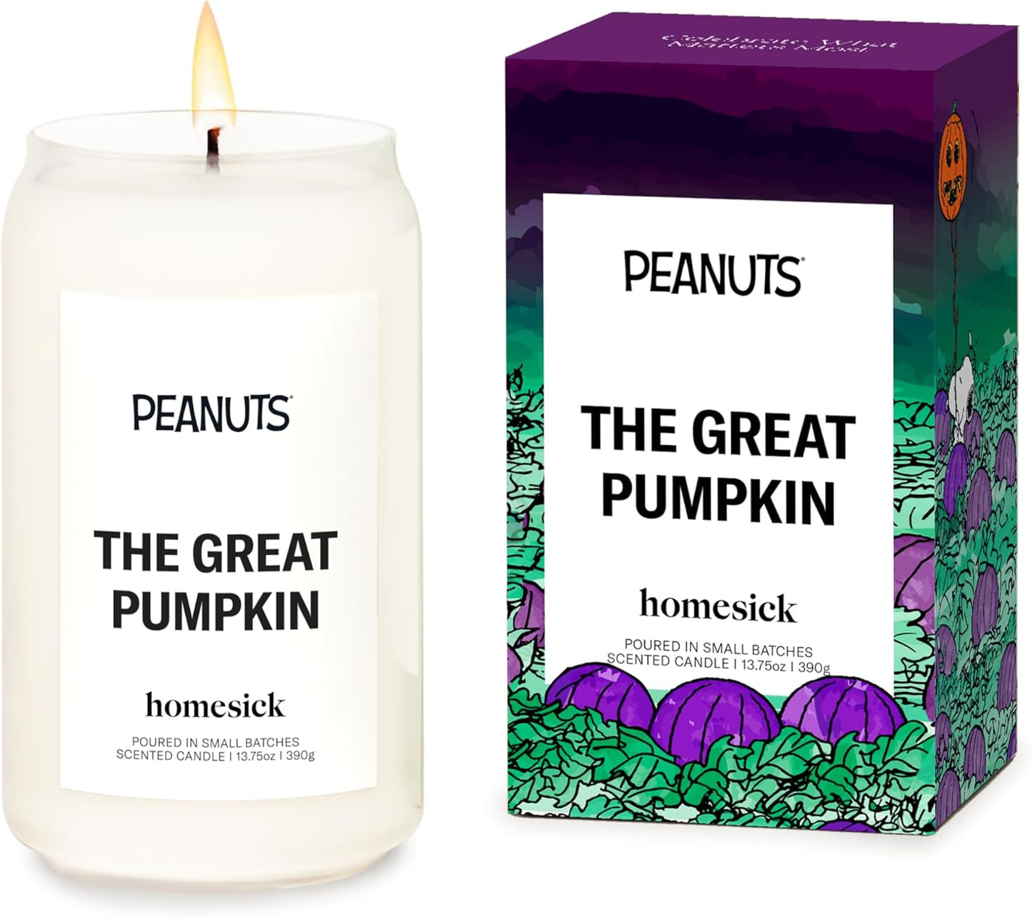 Homesick The Great Pumpkin Candle – 13.75 oz Jar with Soy Wax Blend, Organic Cotton Wick, 60-80 Hour Burn – Cozy Fall Fragrance, Reusable Glass Jar, Engagement Gifts for Couples, Wedding Gift