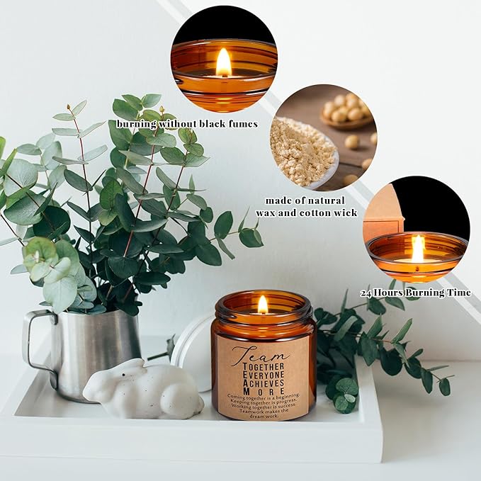 Fumete 10 Pcs Jars Scented Soy Candles 3.5 oz May You Be Proud of The Difference Candles Team Thank You Gifts for Employee Appreciation Gifts Coworker Vet Tech Nurse Teachers(Amber,Team) - Bloomnest