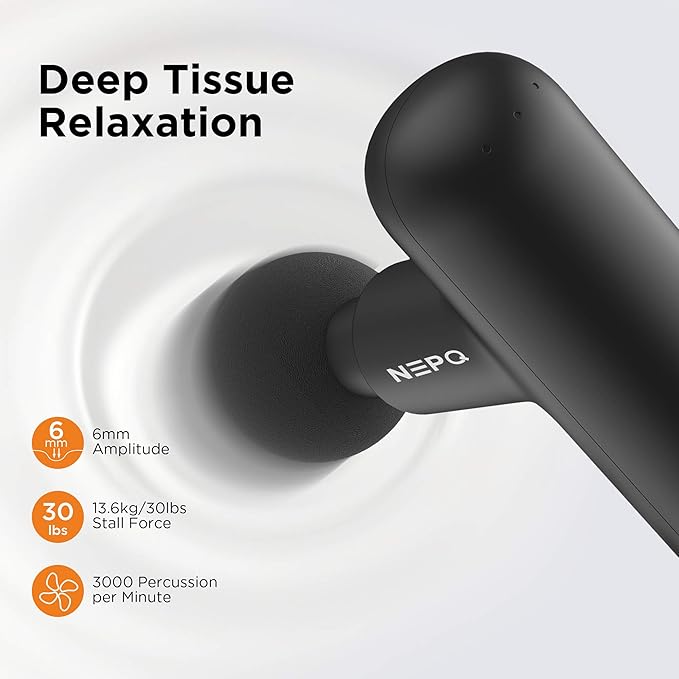 Mini Massage Gun, Powerful Fascial Gun Portable Deep Tissue Percussion Muscle Back Head Massager for Pain Relief with 4 Massage Heads High-Intensity Vibration Rechargeable Small Massage Gun - Bloomnest
