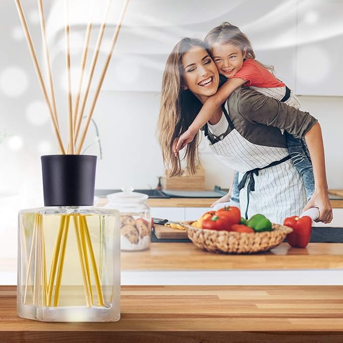Lemongrass Reed Diffuser w/Natural Essential Lemongrass Oil 17 Fl Oz (500ml) - Intensive - Fresh and Long Lasting Fragrance - Scented Reed Diffuser - Diffuser Gift Set w/Bamboo Sticks - Bloomnest