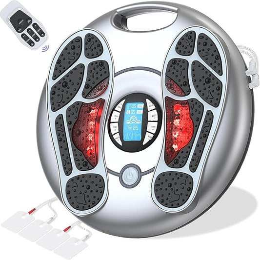 Foot Massager for Neuropathy, TENS & EMS Foot Circulation Stimulator for Pain Relief, Relieve Swelling, Cramps, RLS & Plantar, with Remote Control - Bloomnest
