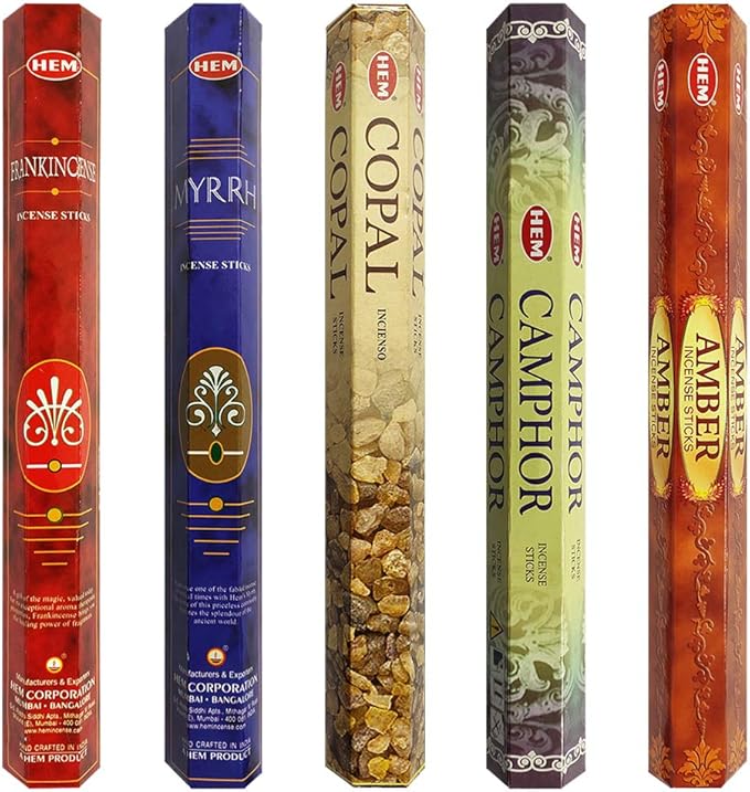 Hem Incense Sticks Variety Pack #4 and Incense Stick Holder Bundle with 5 Unique Based Fragrances - Bloomnest