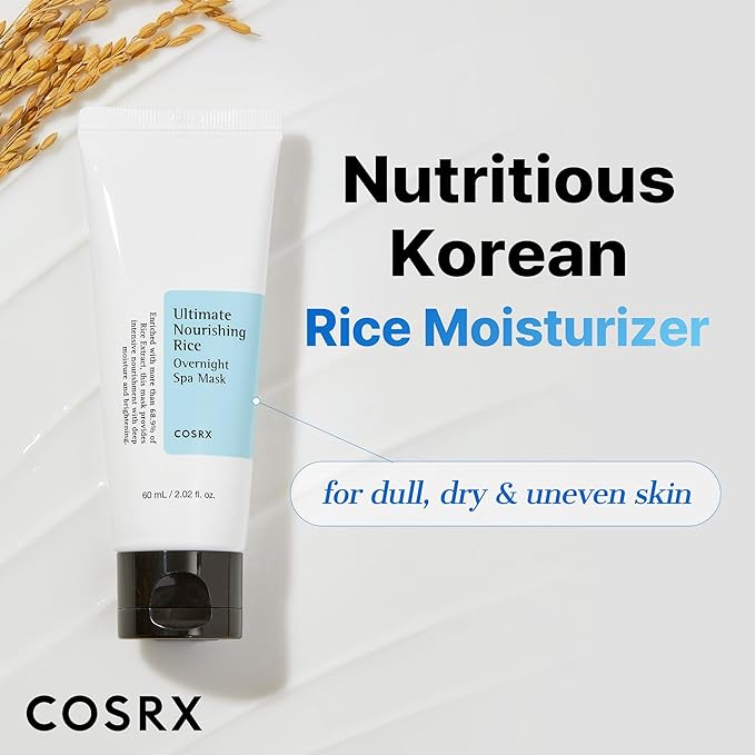 COSRX Ultimate Nourishing Rice Overnight Spa Mask, 60ml / 2.02 fl.oz | Rice Extract 68% and Niacinamide 2%, Korean Skin Care, Animal Testing Free - Bloomnest