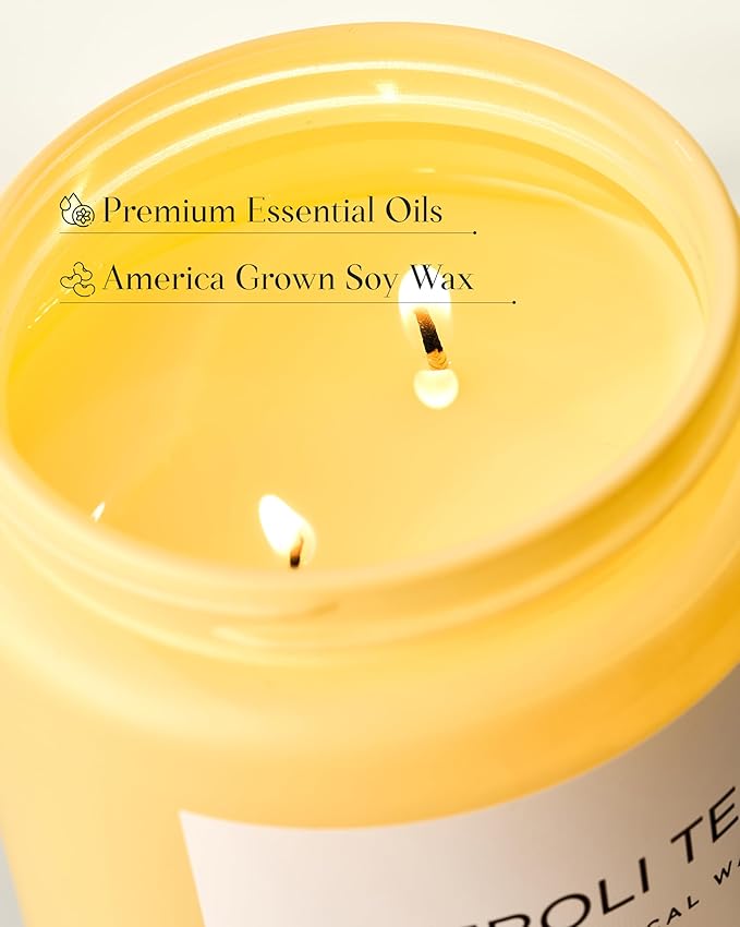 M&SENSE Neroli Tea Scented Candle, 19.4oz 110 Hours Long Lasting Burn 2 Wick Non Toxic Natural Soy Wax Candle for Women, Slow Burning Home Fragrance Gifts for Stress Relief & Relaxing - Bloomnest