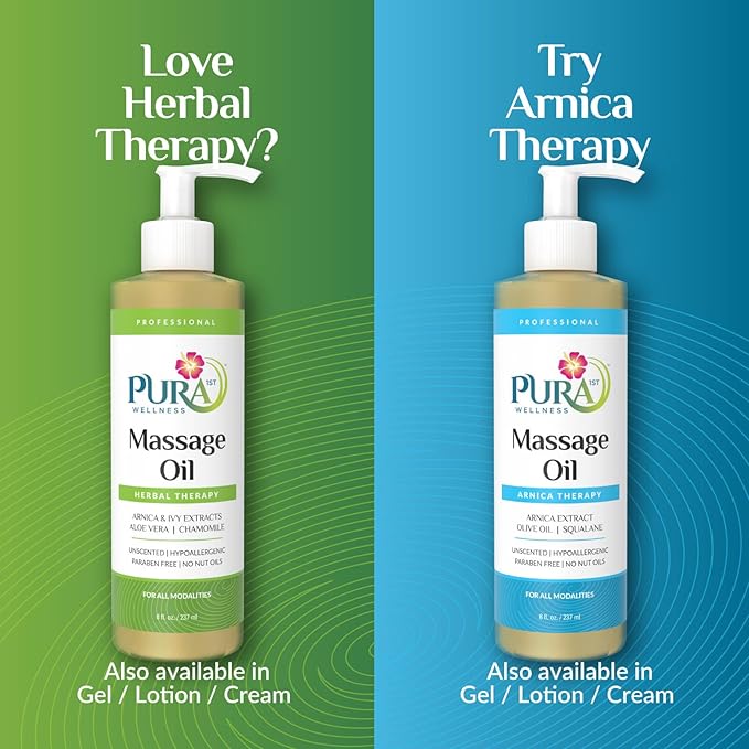 Wellness Professional Herbal Massage Oil, 8oz, Hypoallergenic Formula for Muscle Relief, Professional Deep Tissue Therapy, Massage Oil, Unscented, for Physical Therapy and Muscle Recovery - Bloomnest