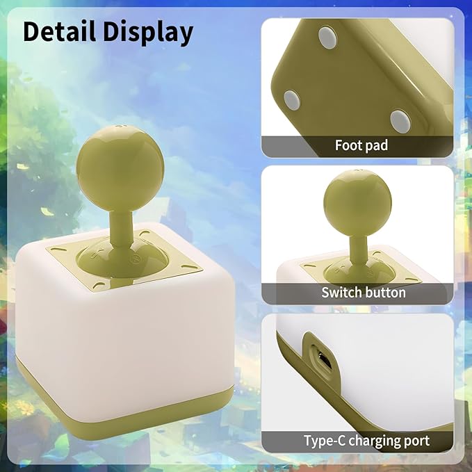 Night Light Lamp Rocker Night Light, 2-Speed Timer Bedside Night Lamp Rechargeable USB Lamp Side Table Light Night Rising Lamp LED Companion Light (Rocker Green) - Bloomnest
