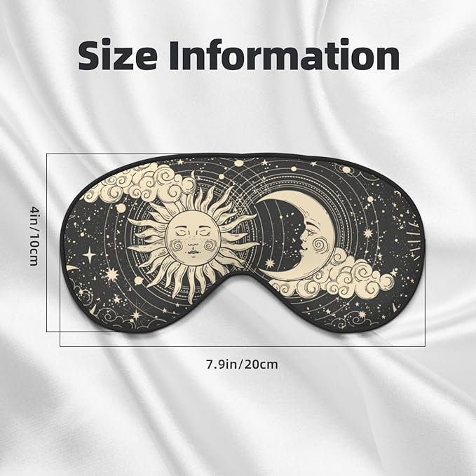 Sleep Eye Mask Mandala Vintage Boho Sun Moon Sleep Mask for Women Men Comfortable Eye Mask with Adjustable Strap Soft Eye Cover Blindfold for Travel Yoga Nap Shift Work - Bloomnest