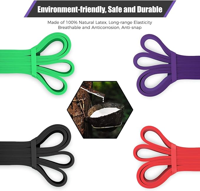 VEICK Resistance Bands for Working Out, Exercise Bands, Workout Bands, Pull Up Assistance Bands, Long Heavy Stretch Bands Set for Men and Women, Power Weight Gym at Home Fitness Equipment - Bloomnest
