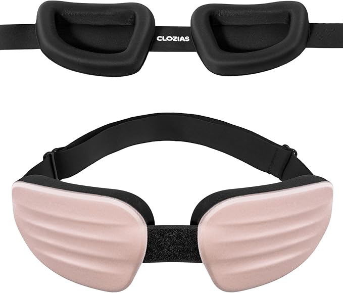 CLOZIA Sleep Mask for Men Women, Adjustable Hydrating Dry Eye Mask, 100% Blocking Eye Masks for Sleep, Soft Comfortable for Travel & Shift Work, Pink - Bloomnest