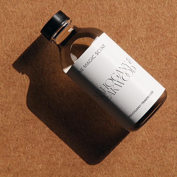 The Magic Scent Mahogany & Teakwood Diffuser Oil - Hotel & Home Luxury Scents Inspired by Abercrombie & Fitch - Diffuser Oil Scents for Home Designed for Use in All Diffusers - 4 fl oz, 120 mL - Bloomnest
