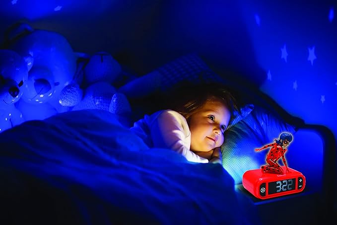 LEXiBOOK - Miraculous Digital Alarm Clock with Night Light Snooze, Clock, Luminous Ladybug, Red Colour - RL800MI - Bloomnest