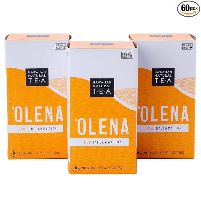 Olena Turmeric Tea, Herbal Green Tea Blend, All-Natural and Antioxidant-Rich Wellness Tea with Ginger and Black Pepper, Vegan and Keto-Friendly, 60 Tea Bags - Hawaiian Natural Tea - Bloomnest