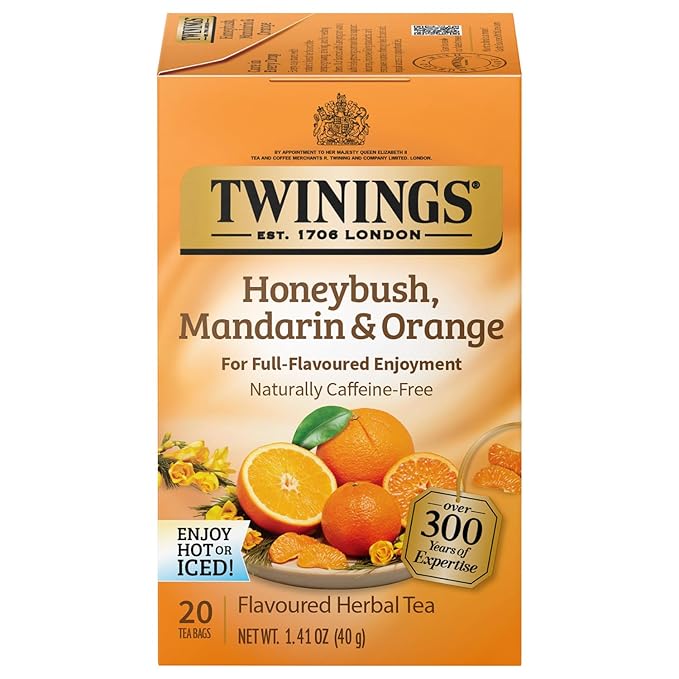 Twinings of London Honeybush, Mandarin, and Orange Herbal Tea Bags, 20 Count - Bloomnest