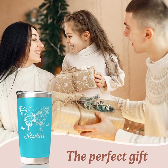 Personalized Tumbler Custom Coffee Tumbler Laser Engrave with Name 20 Oz Stainless Steel Travel Tumbler Cup Mug Personalized Gifts for Birthday Christmas Anniversary for Men Women Kids - Bloomnest