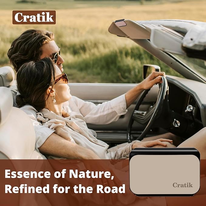 Car Air Freshener - Stone Air Freshener - Car Odor Eliminator for Visor Clip- Natural Scent Starter Kit, Vehicle Scent Diffuser for Cabin, Truck & SUV (Teak) - Bloomnest
