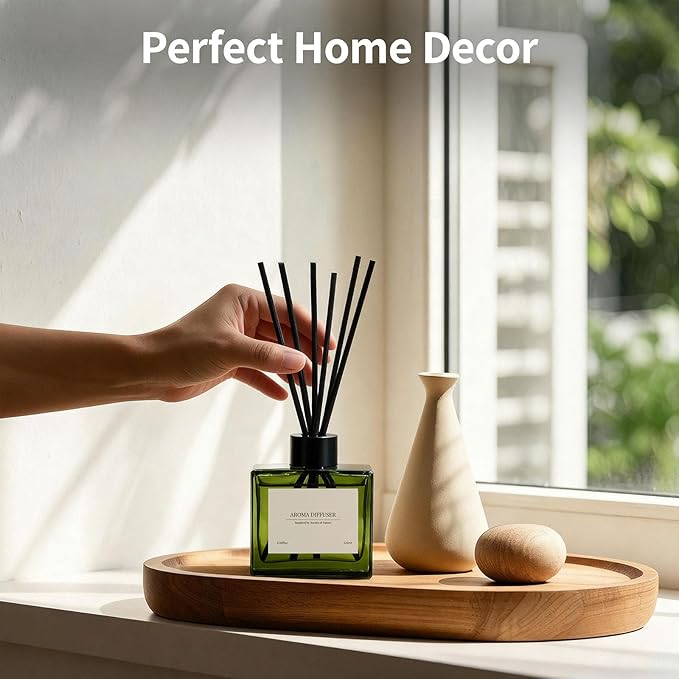 Reed Diffuser, 4 oz Jasmine Lily Scent Diffuser with 7 Sticks, 90 Days Long Lasting Reed diffusers for Home, Elegant Fragrance for Bathroom Bedroom Office Decor, Air Fresh - Bloomnest