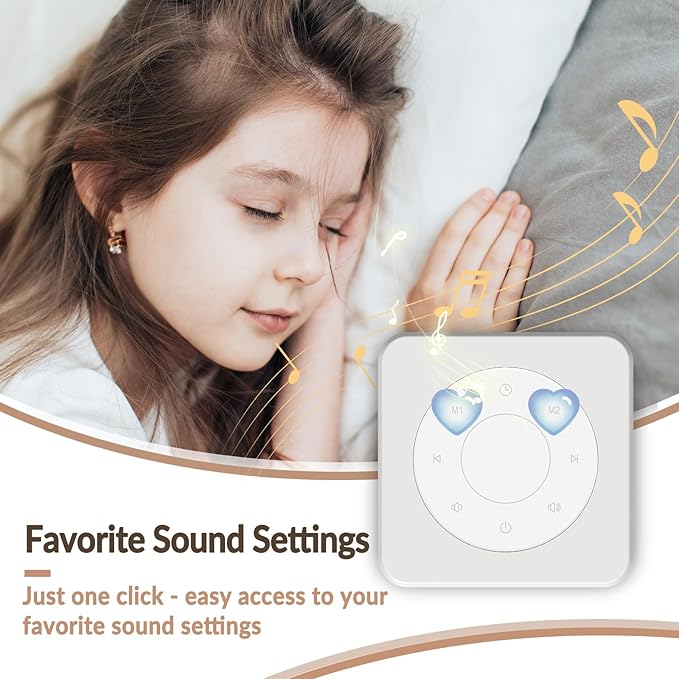 White Noise Sound Machine for Sleep 20 Soothing Sounds Noise Machine for 30 Level Volume 5 Timer Setting Favorite Setting Memory Function Touch Control Compact Portable for Adult/Baby (White) - Bloomnest