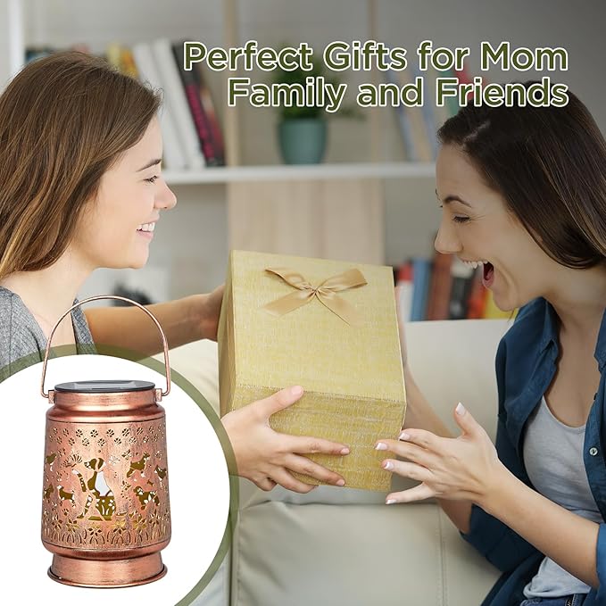 Styleonme Dog Lover Solar Light, Mother's Day Lantern Gift for Mom Grandma Women Sister, Hanging Image Dogs Lanterns, Yard Corridor Garden Decor, Thanksgiving Day, Birthday Gifts - Bloomnest