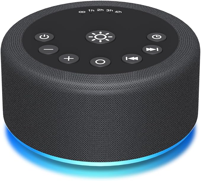 Sleep Sound Machine White Noise Machine with 30 Non Looping Sounds 12 Night light Colors with 5 Timers 36 Adjustable Volume Memory Function Brown Noise Machine for Baby kid Adult & Home Nursery Travel - Bloomnest