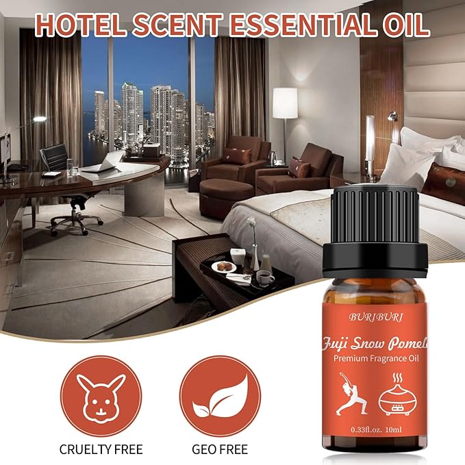 BURIBURI Fuji Snow Pomelo Hotel Scent Essential Oil, Lifestyle Hotel Collection Fragrance Aromatherapy Oil Blends, Air Freshener Hotel Collection Diffuser Oil BURIBURI
